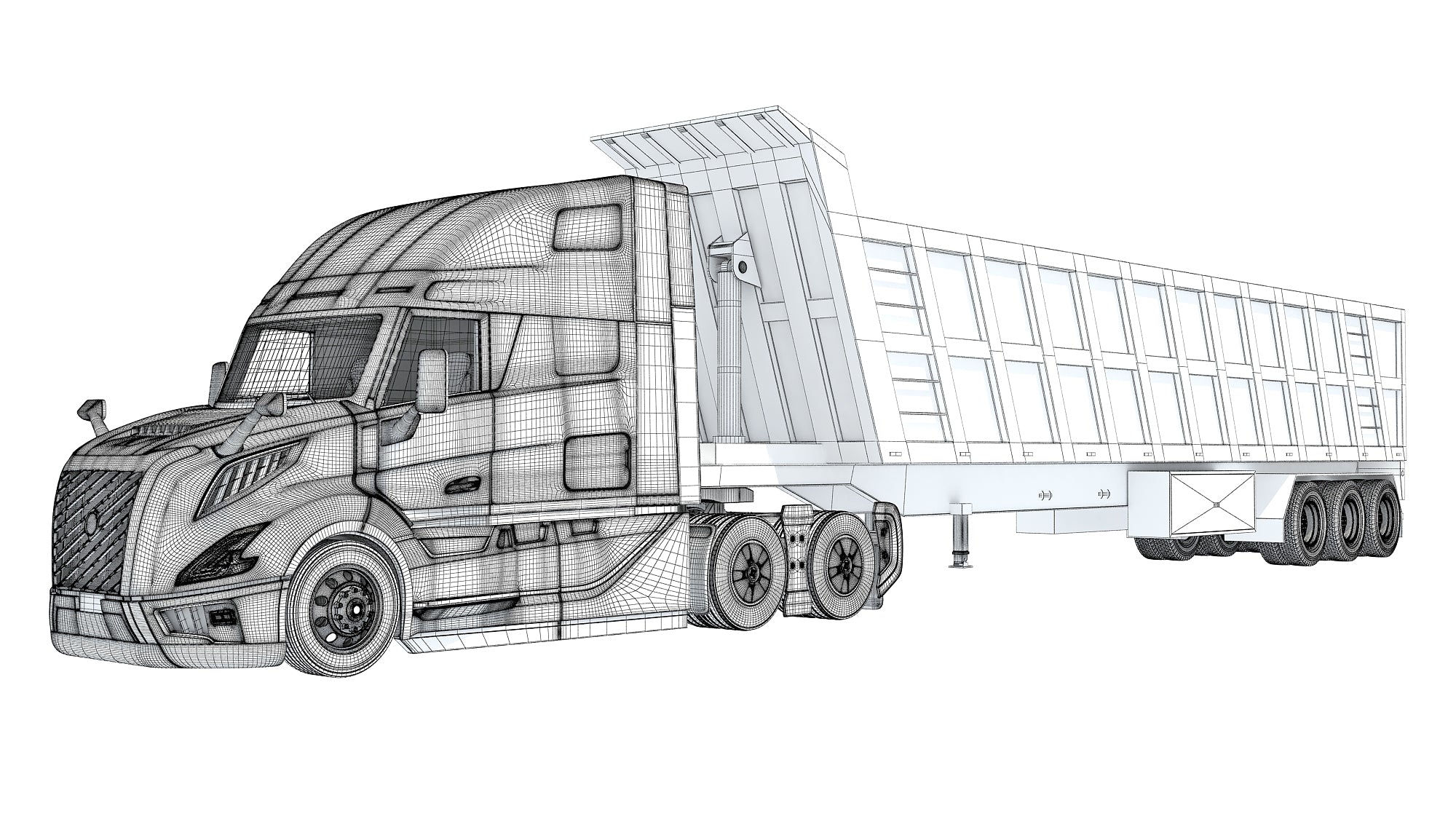 2024 Semi Truck with Tipper Trailer