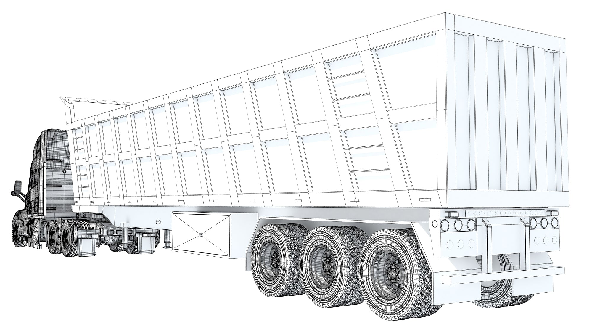 2024 Semi Truck with Tipper Trailer