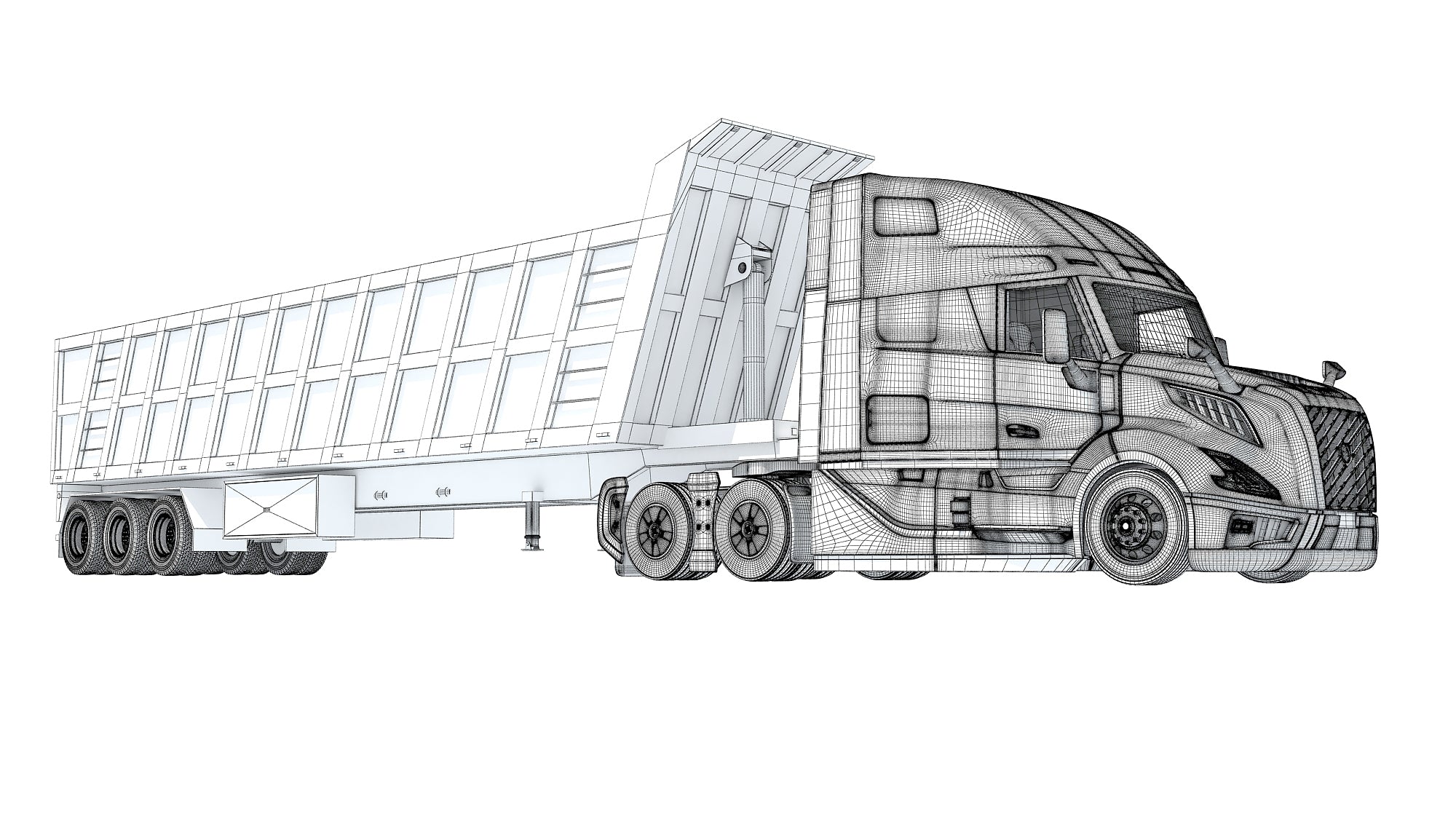 2024 Semi Truck with Tipper Trailer