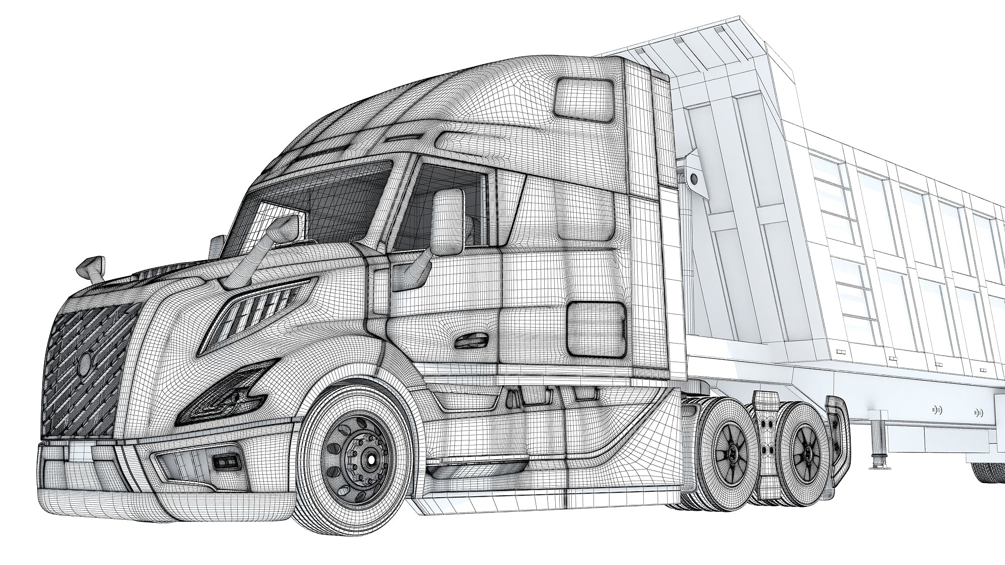 2024 Semi Truck with Tipper Trailer