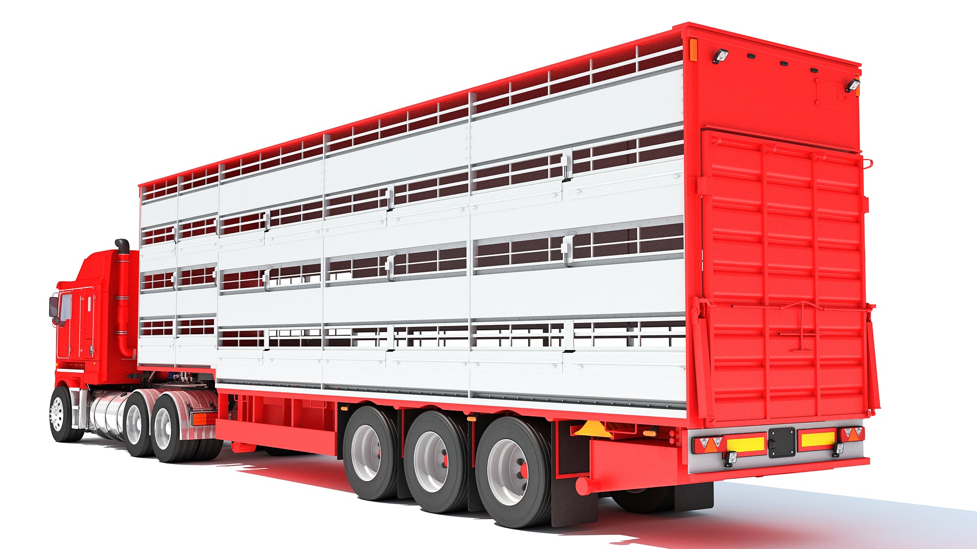 Kenworth Truck with Animal Transporter Trailer