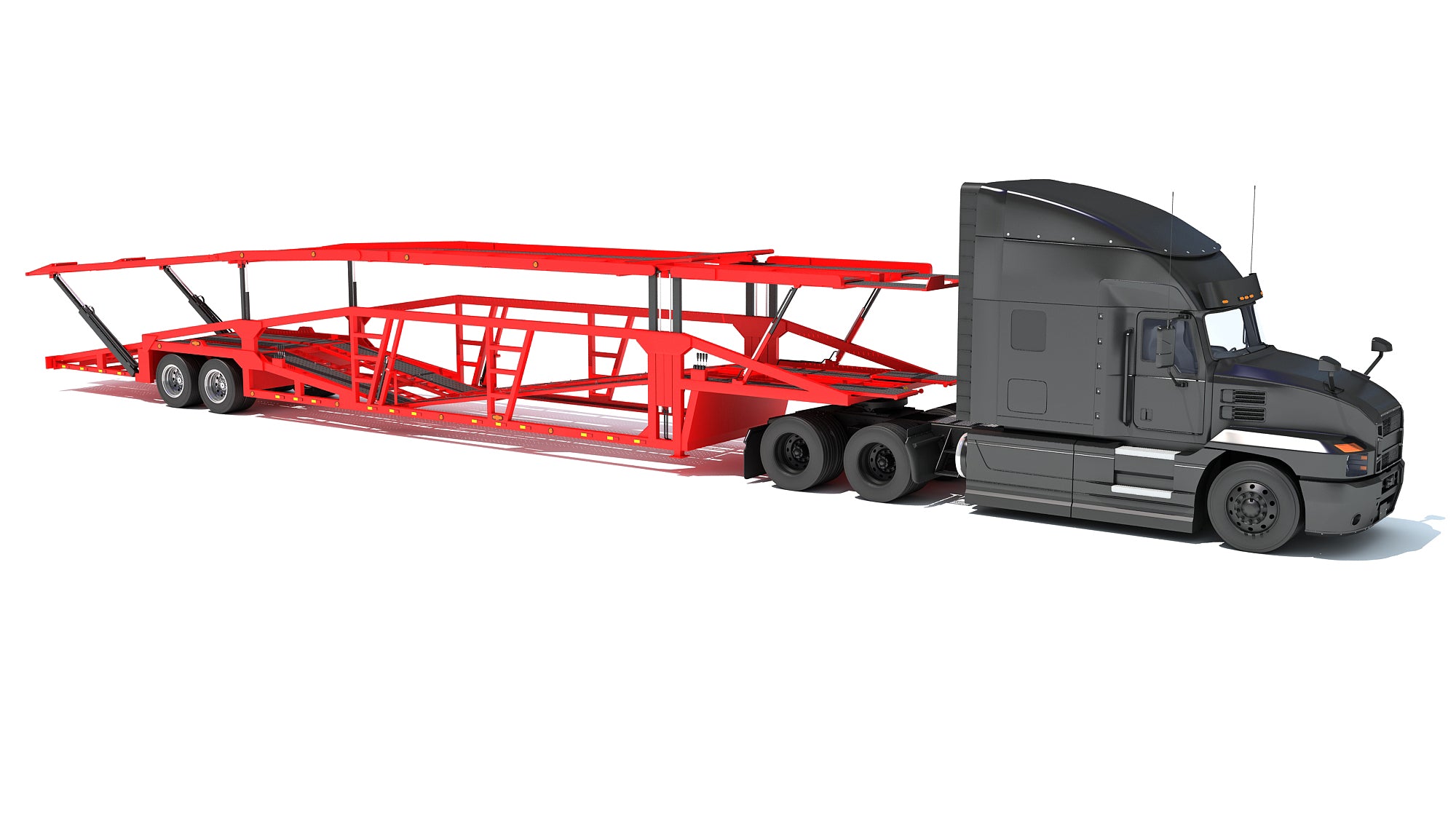 3D Models - Car Hauler Trailer Semi Truck