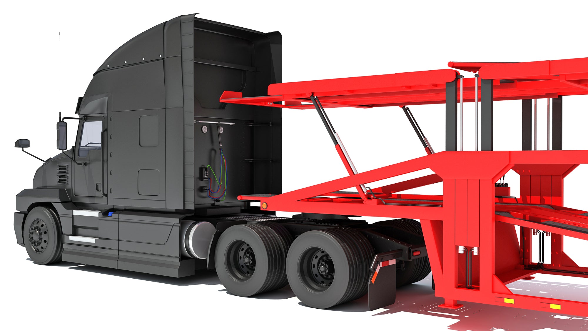 3D Models - Car Hauler Trailer Semi Truck