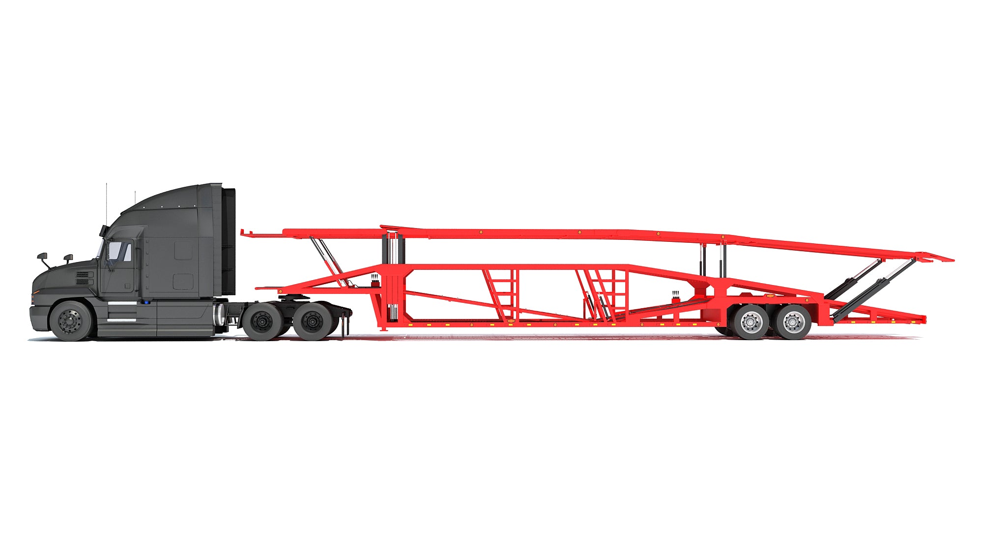 3D Models - Car Hauler Trailer Semi Truck