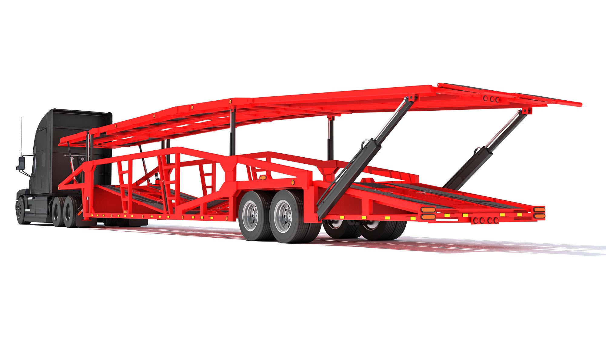 3D Models - Car Hauler Trailer Semi Truck