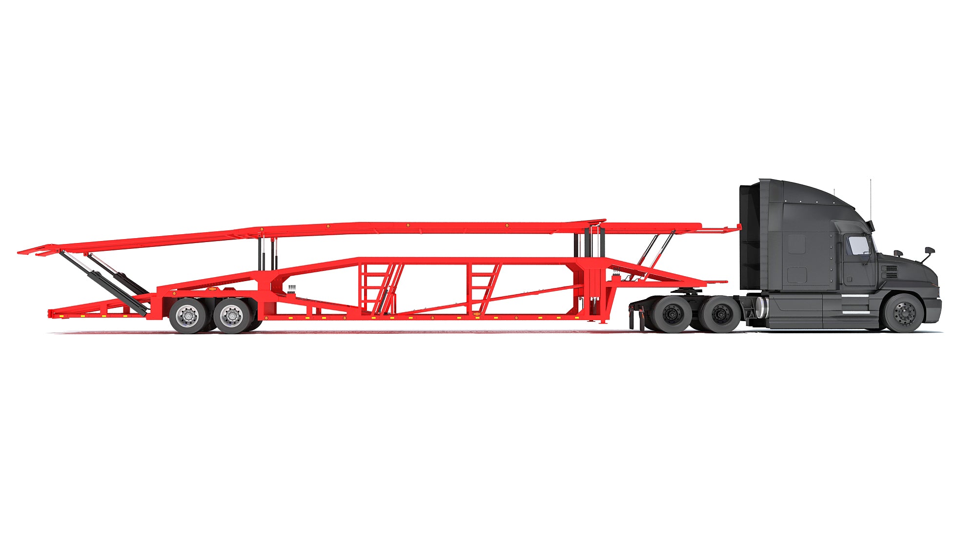 3D Models - Car Hauler Trailer Semi Truck