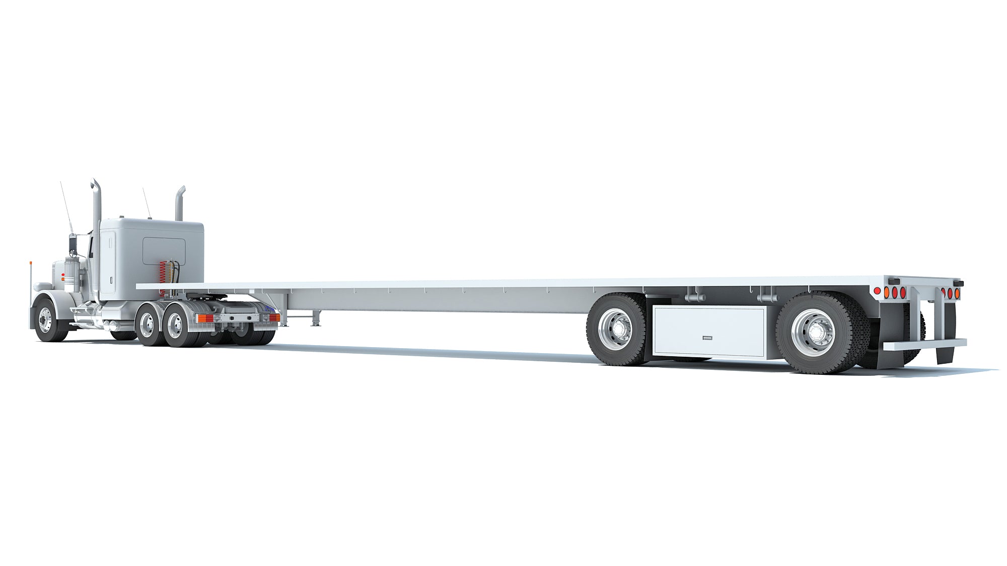 Semi Truck with Flatbed Trailer