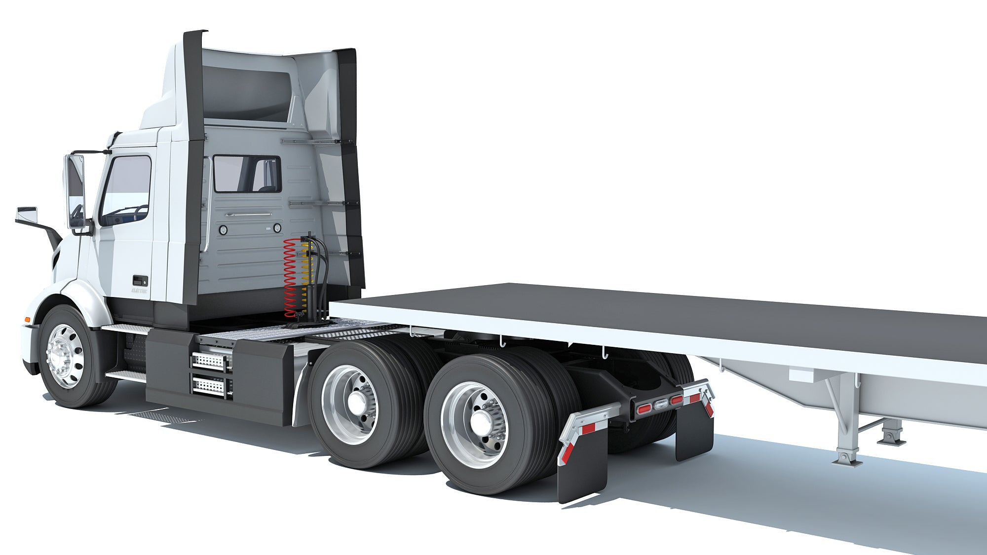 Semi Truck with Flatbed Trailer