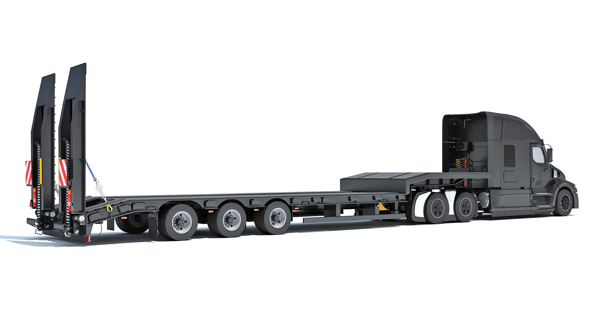 Truck with Platform Trailer