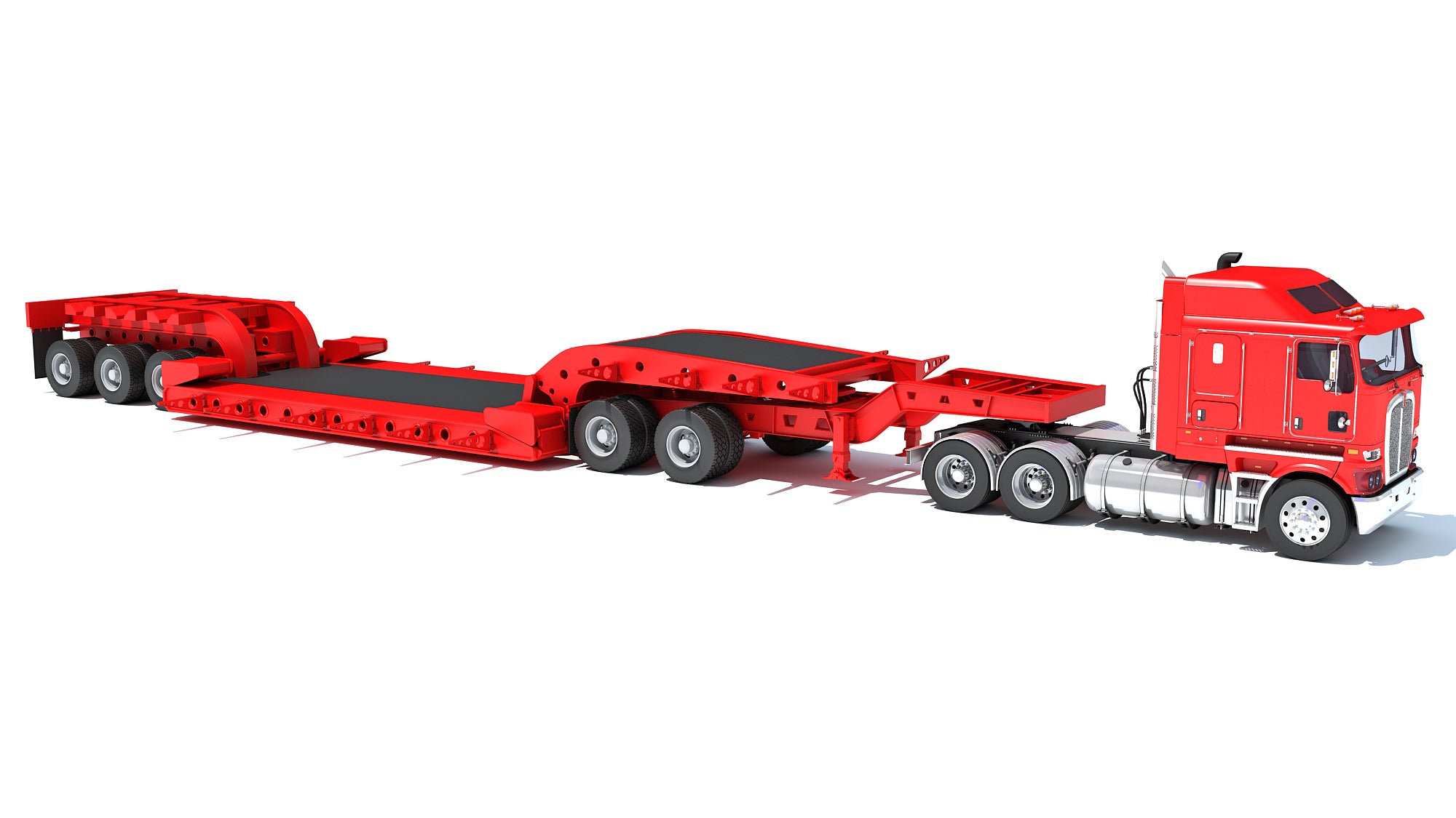 Truck with Lowboy Trailer Kenworth