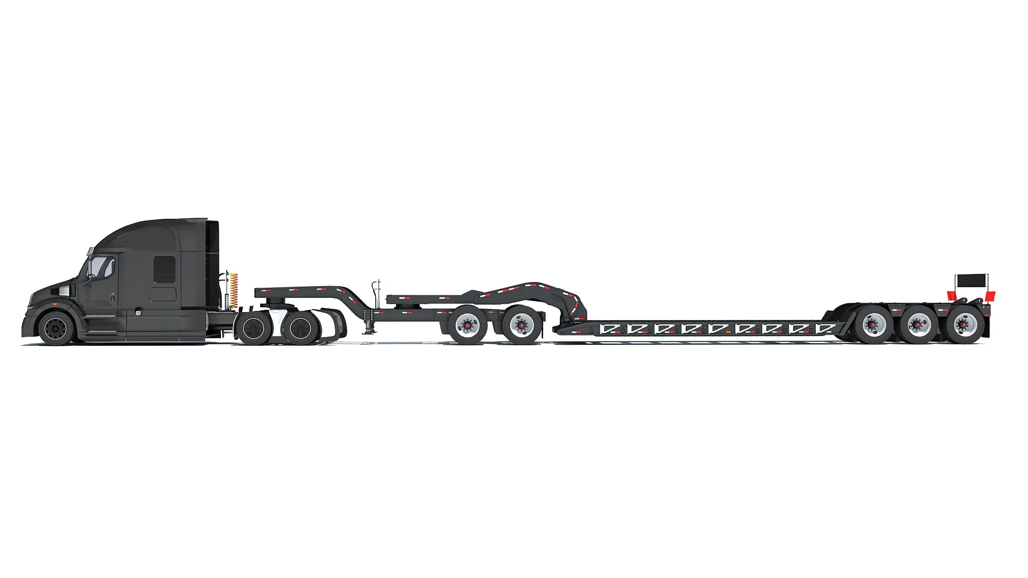 Heavy Truck with Lowboy Trailer