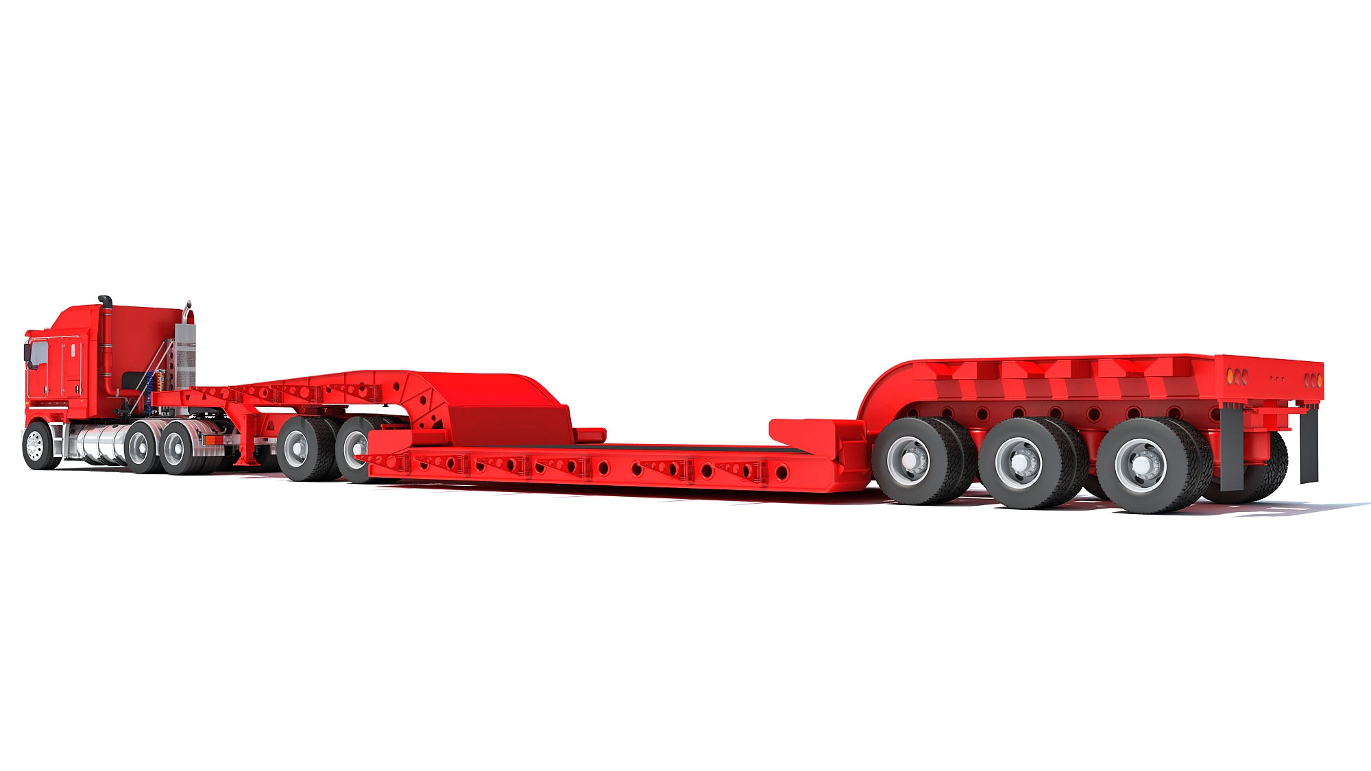 Truck with Lowboy Trailer Kenworth