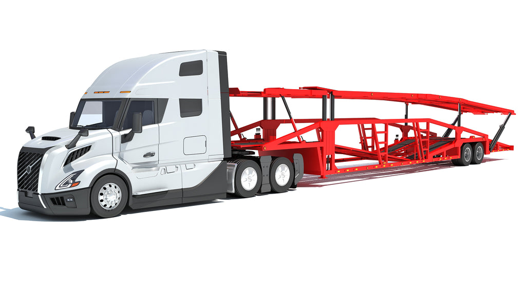 3D Car Transporter Semi Truck Model