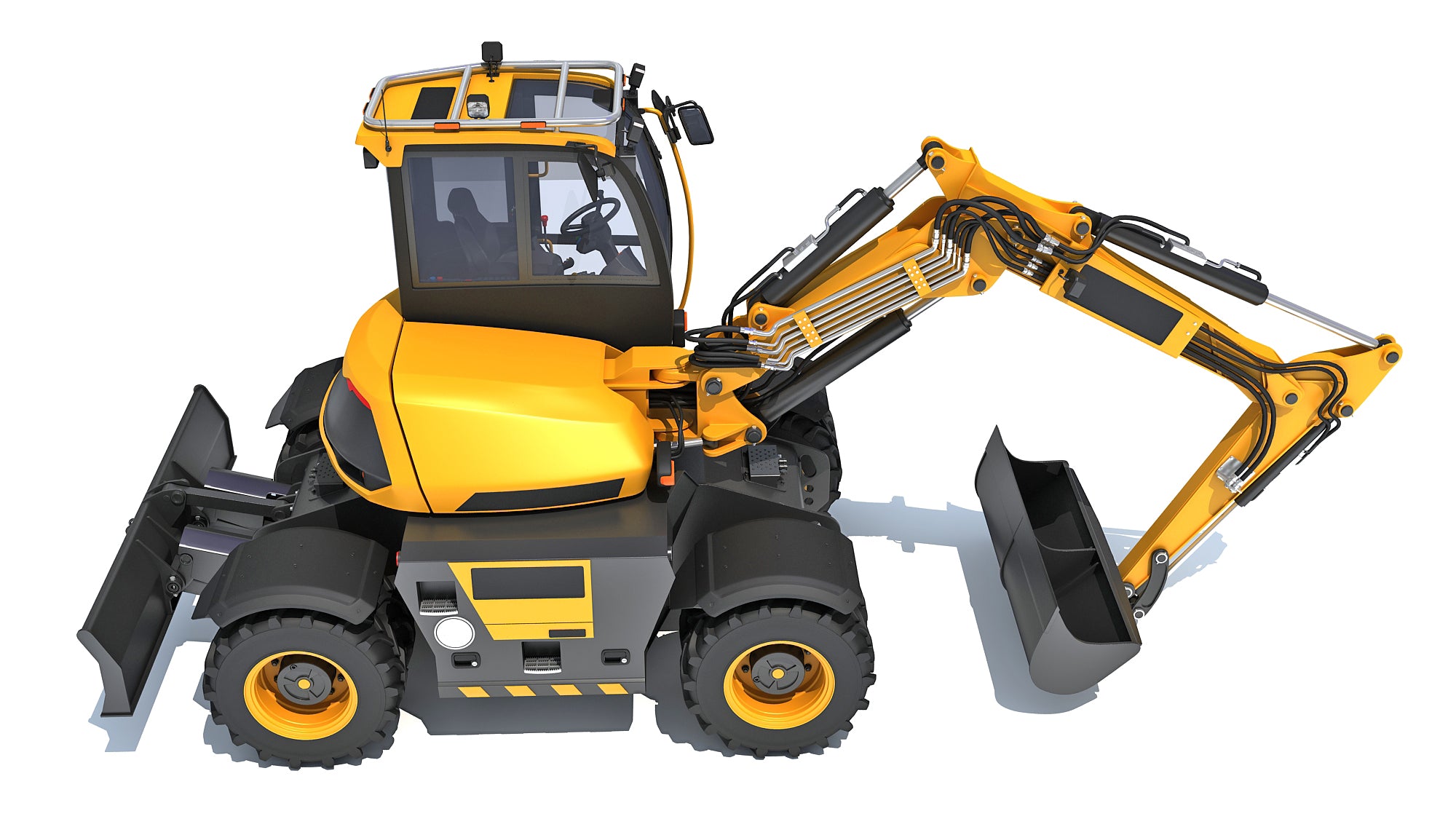 JCB HYDRADIG Wheeled Excavator 3D Model