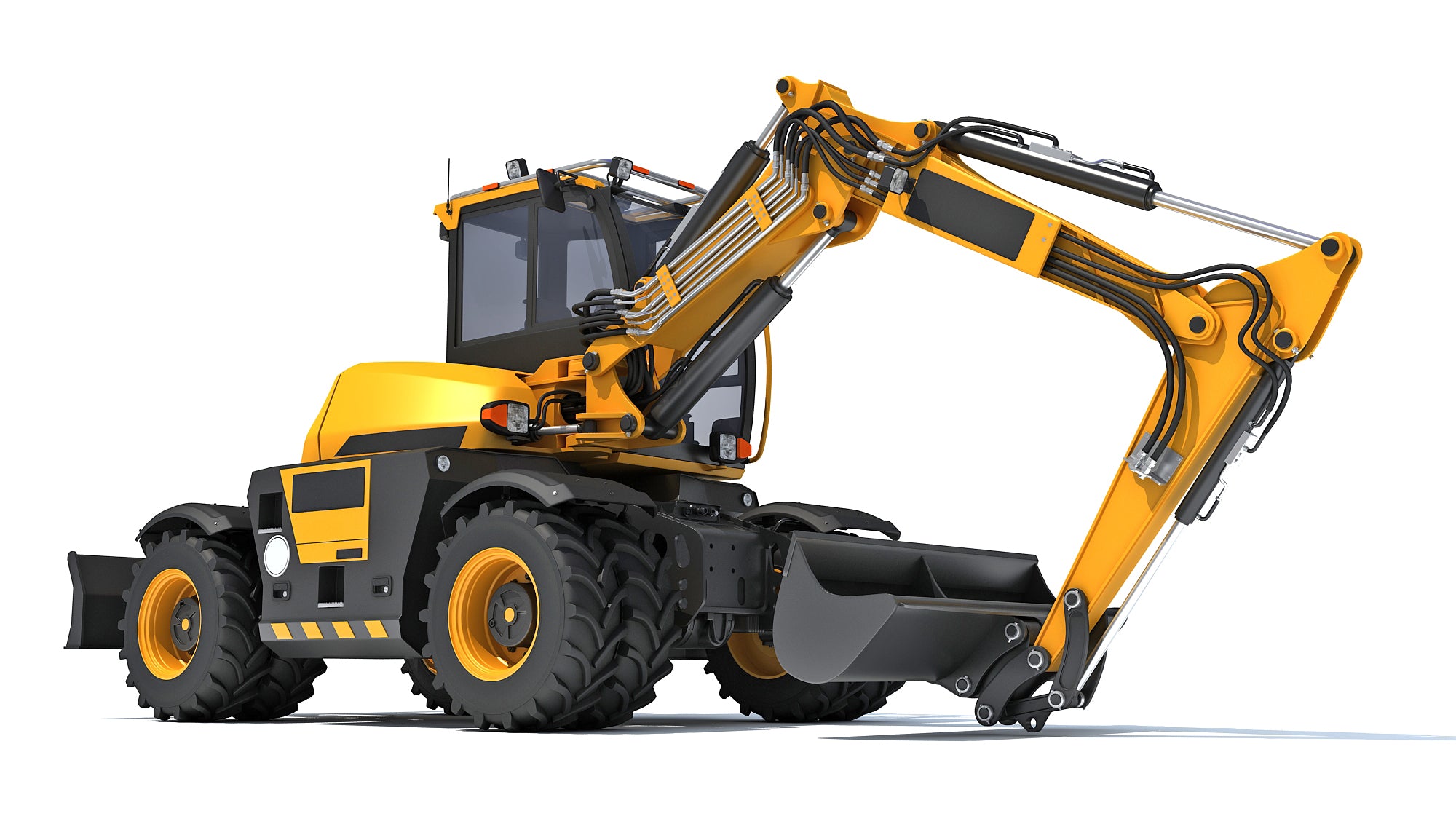 JCB HYDRADIG Wheeled Excavator 3D Model