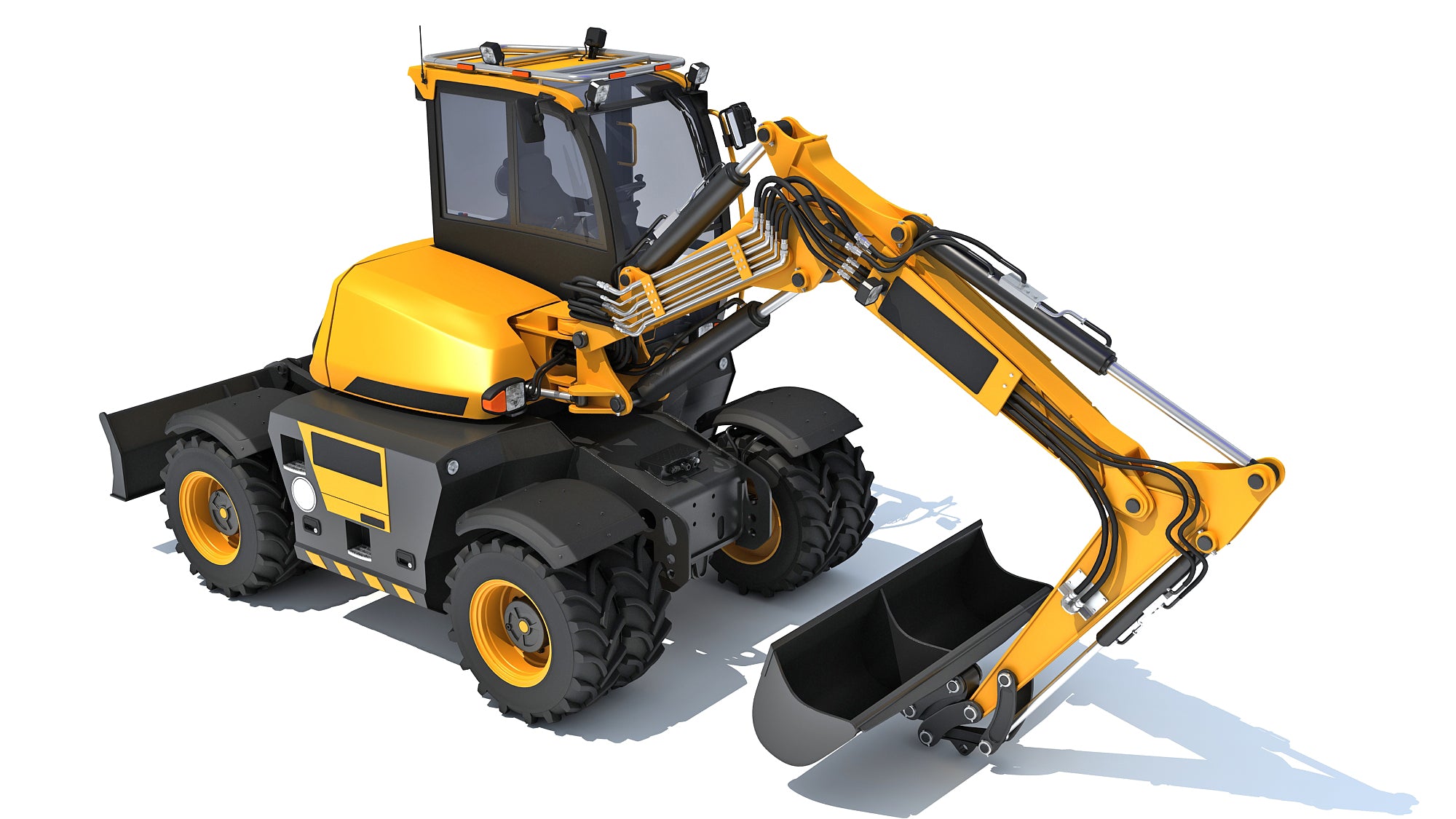 JCB HYDRADIG Wheeled Excavator 3D Model