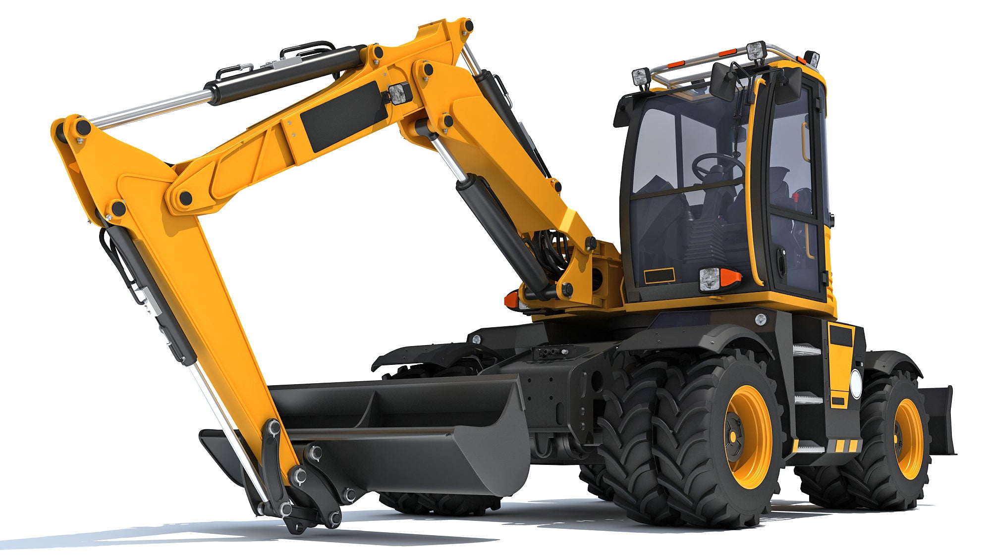 JCB HYDRADIG Wheeled Excavator 3D Model