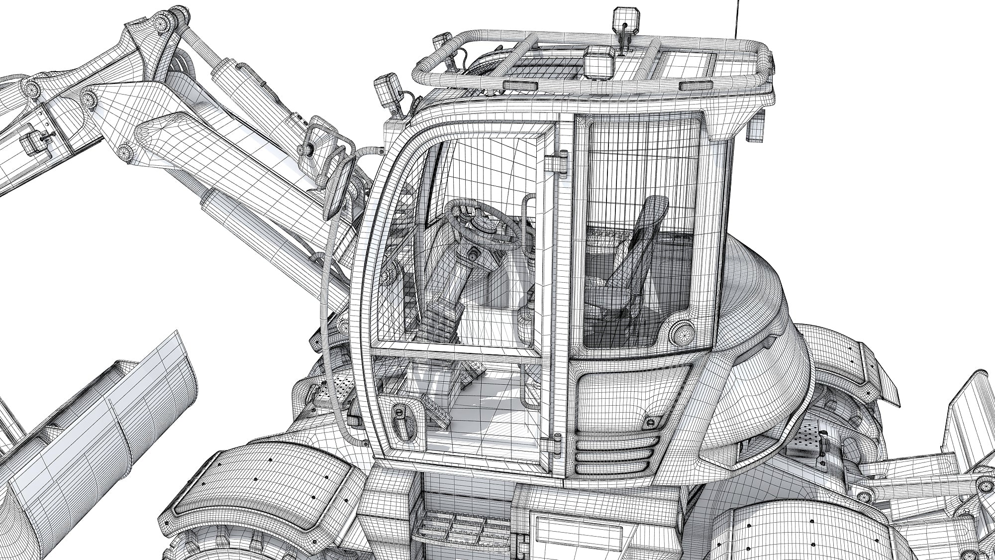 JCB HYDRADIG Wheeled Excavator 3D Model