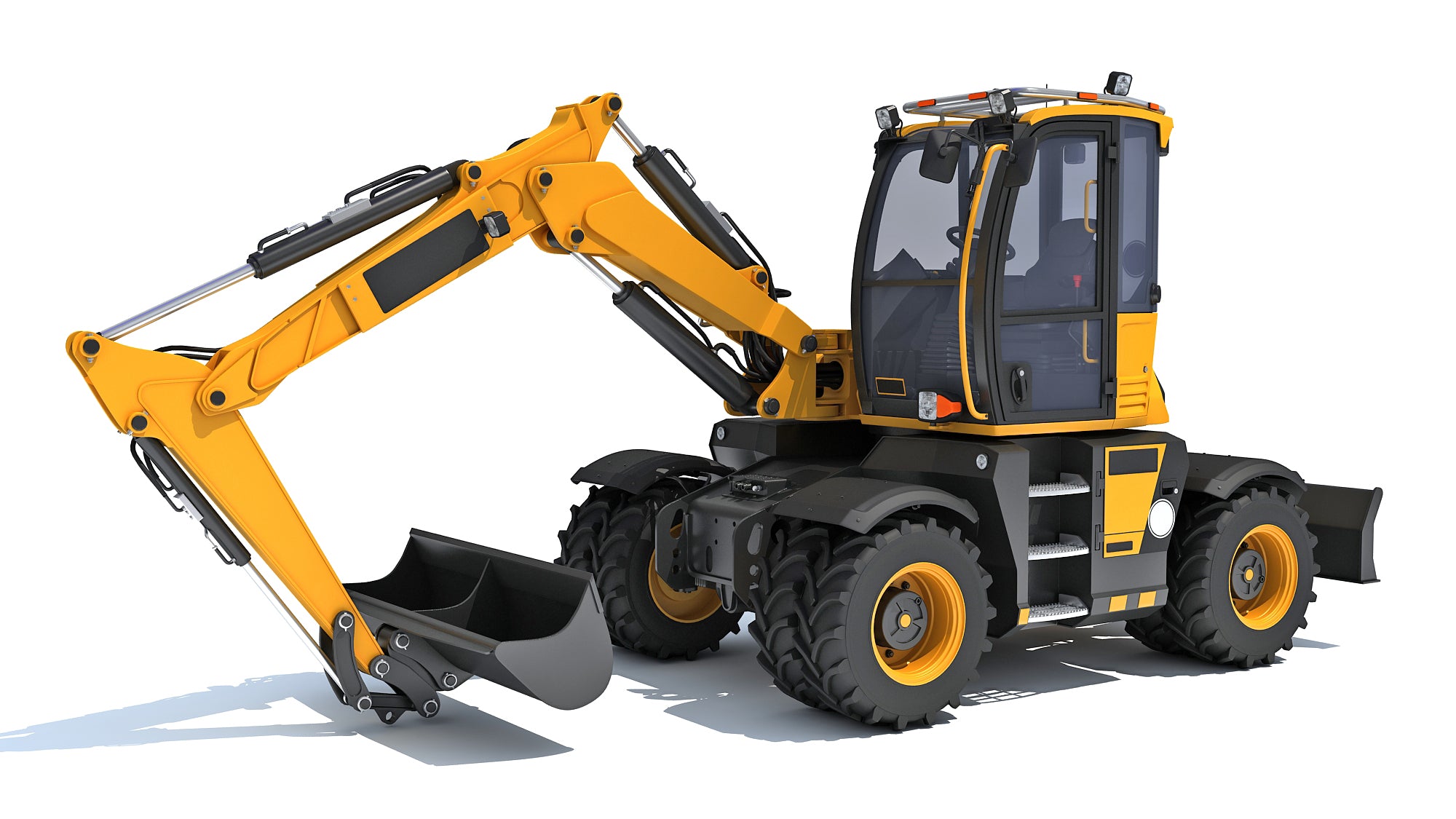 JCB HYDRADIG Wheeled Excavator 3D Model