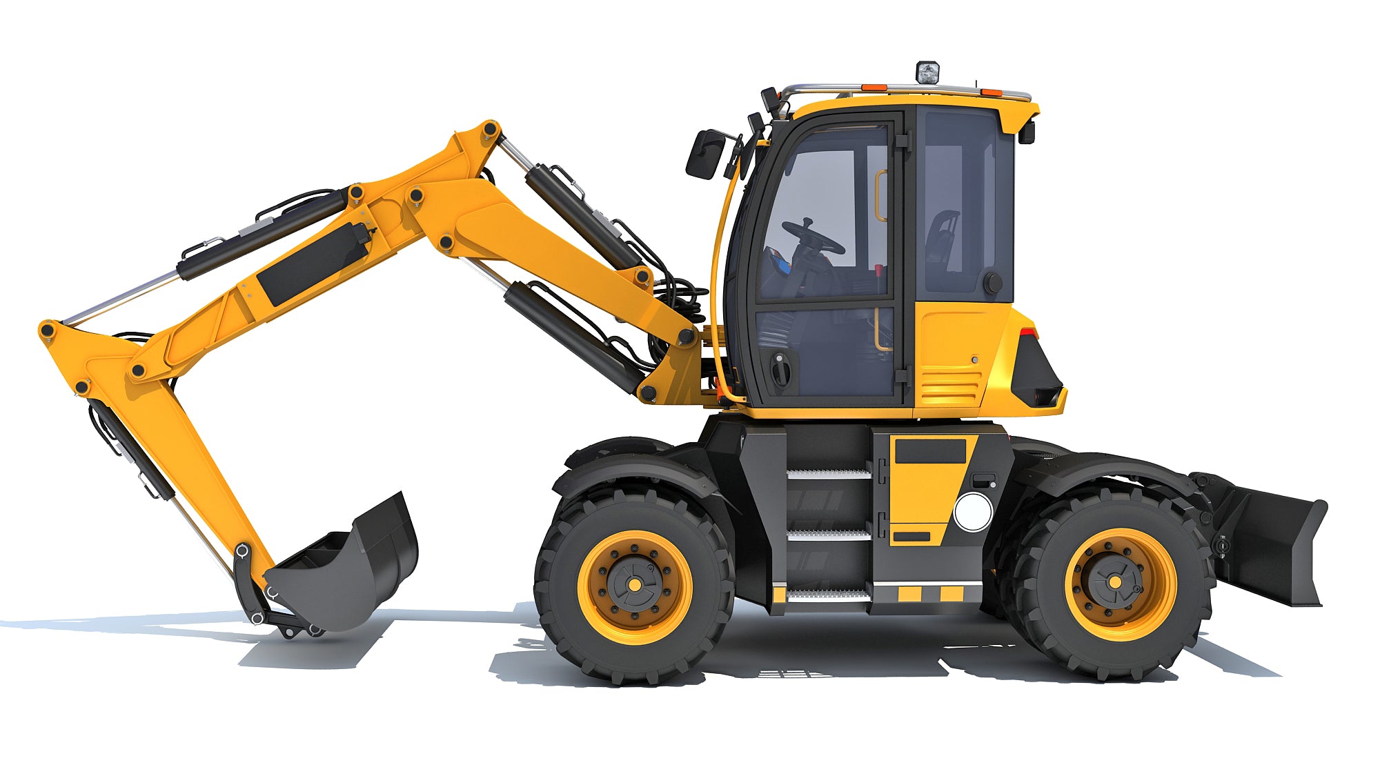 JCB HYDRADIG Wheeled Excavator 3D Model