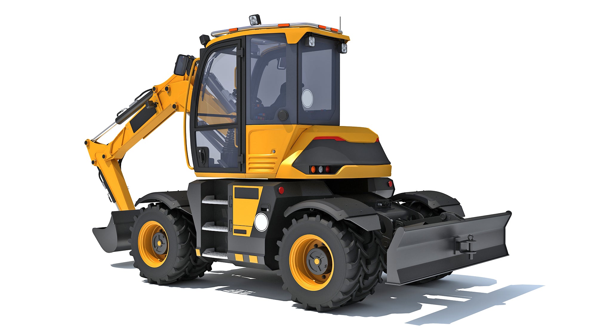 JCB HYDRADIG Wheeled Excavator 3D Model