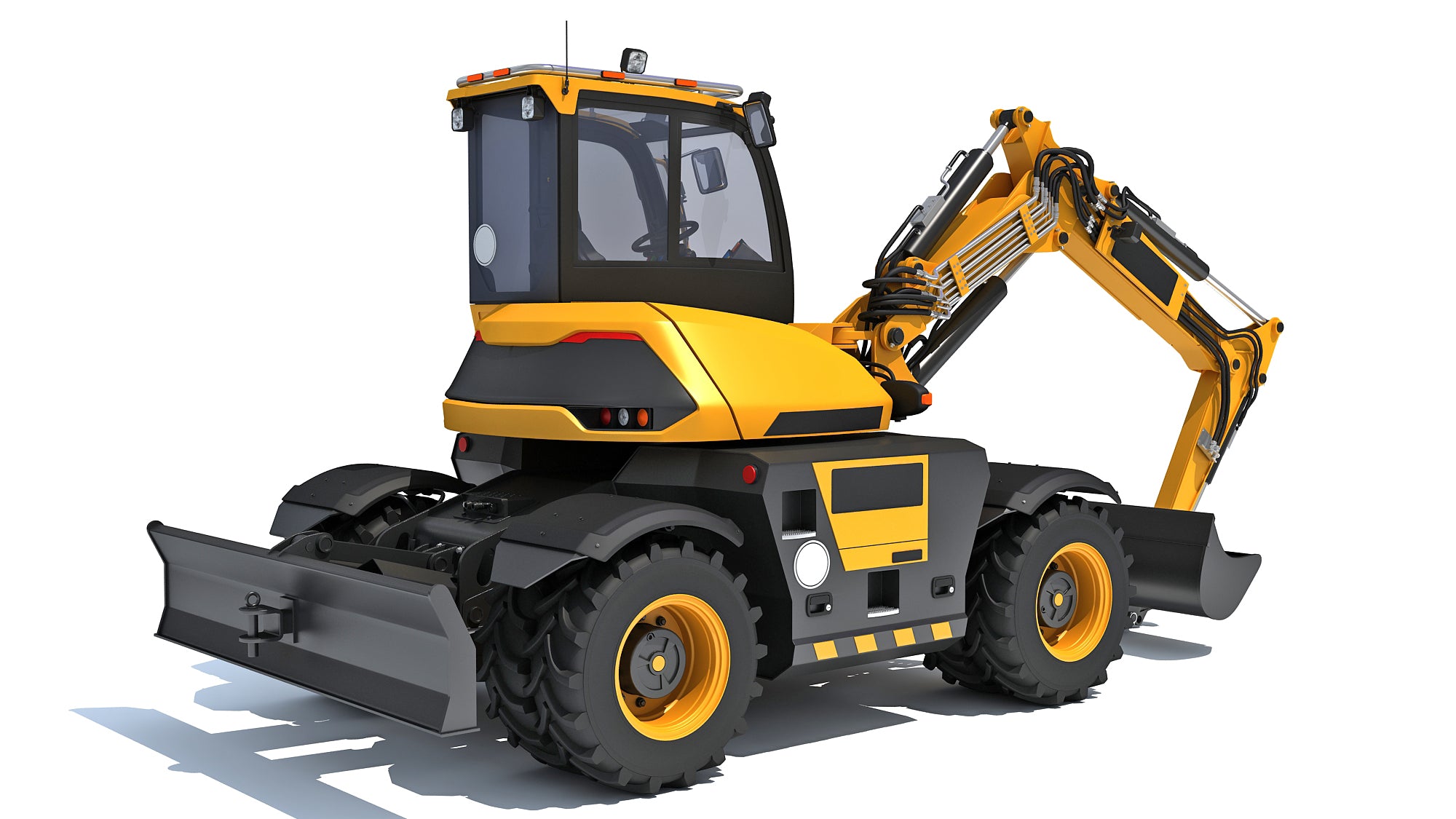 JCB HYDRADIG Wheeled Excavator 3D Model