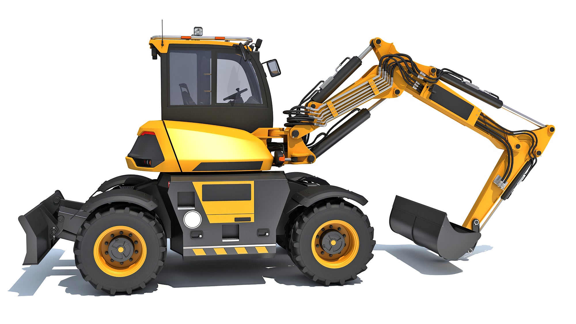 JCB HYDRADIG Wheeled Excavator 3D Model