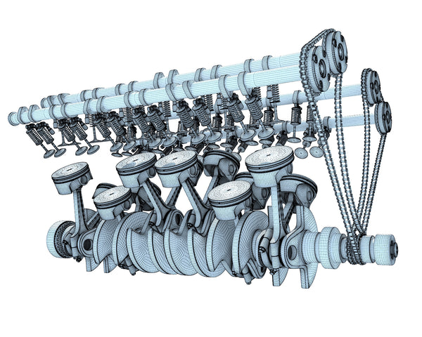 Animated V12 Engine Cylinders 3D Models – 3D Horse