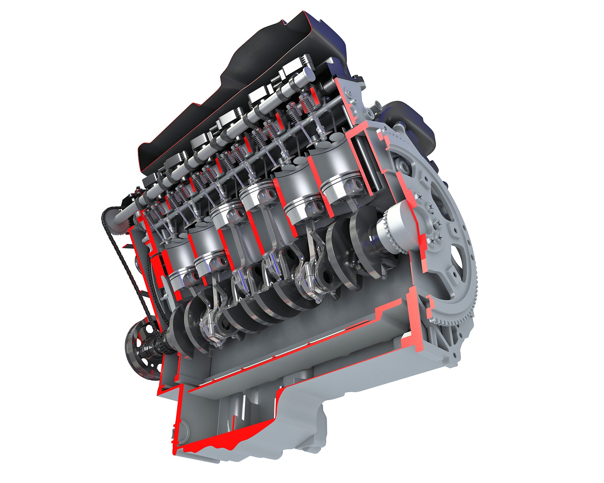 Cutaway V12 Engine