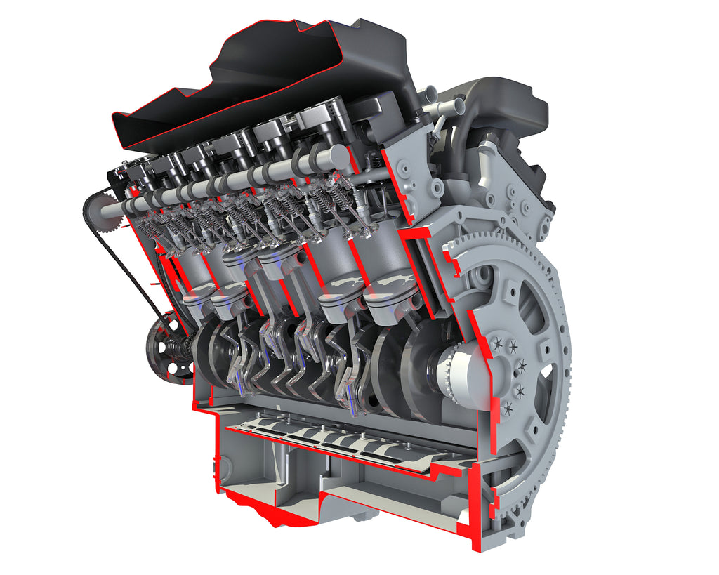 Cutaway V12 Engine