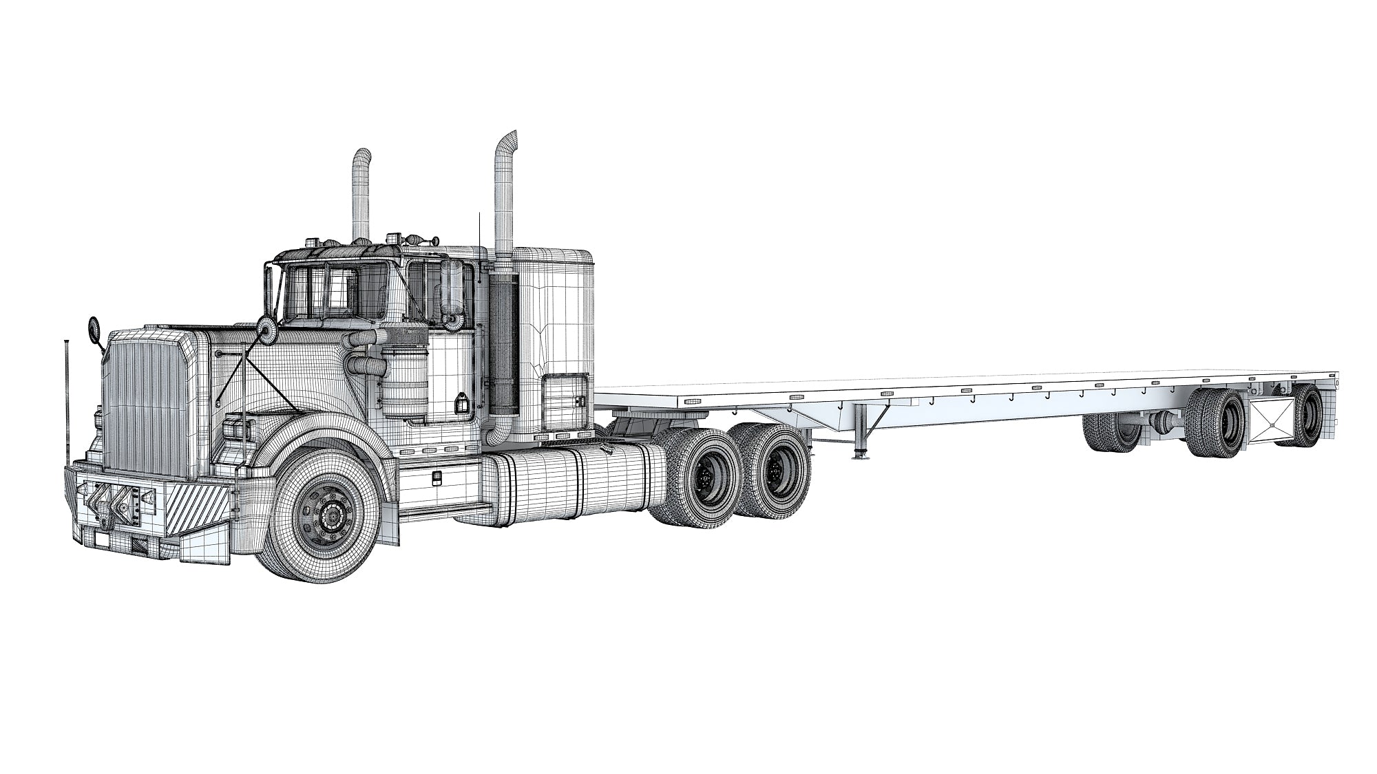 semi truck front view drawing