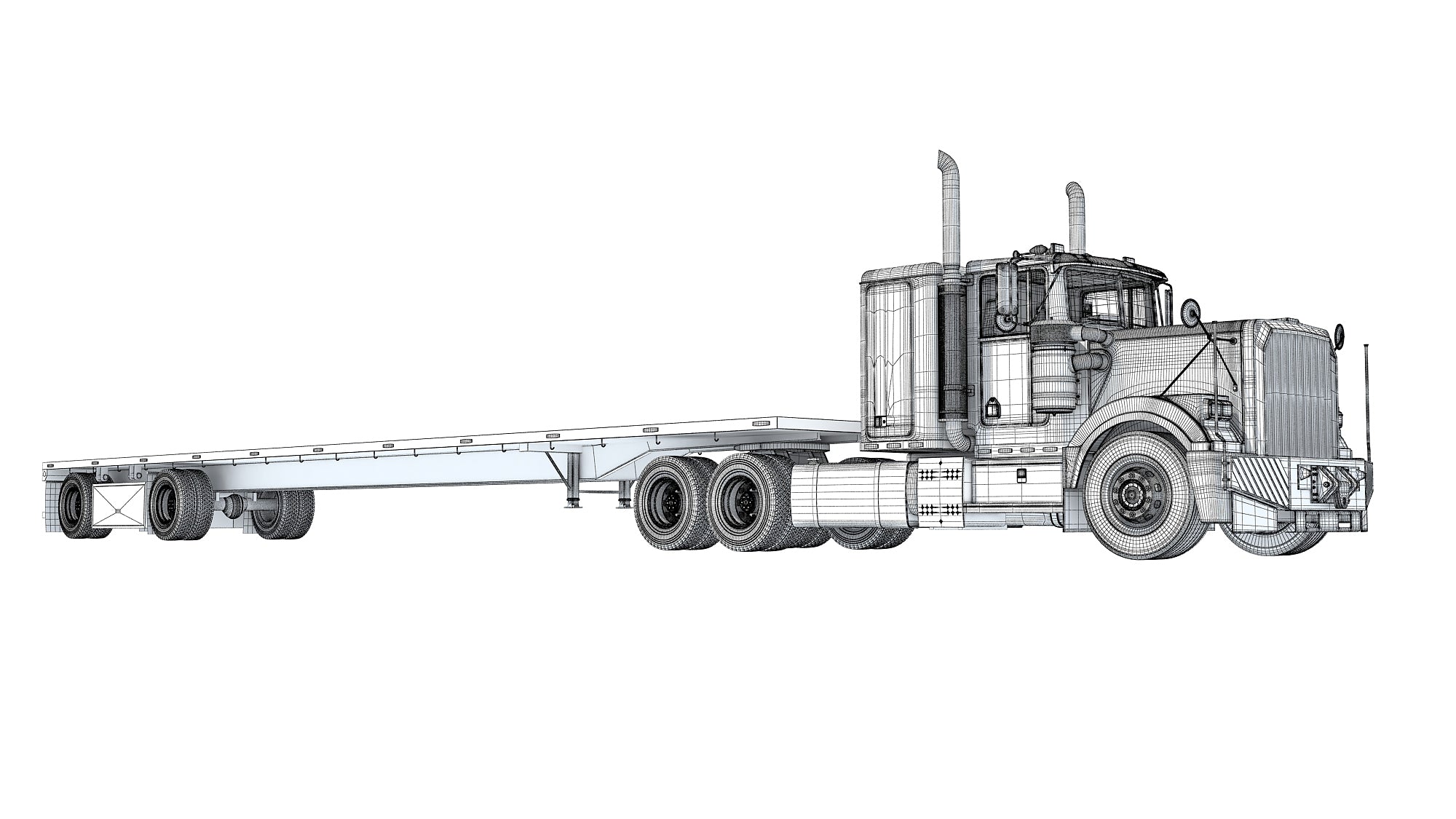 semi truck drawing