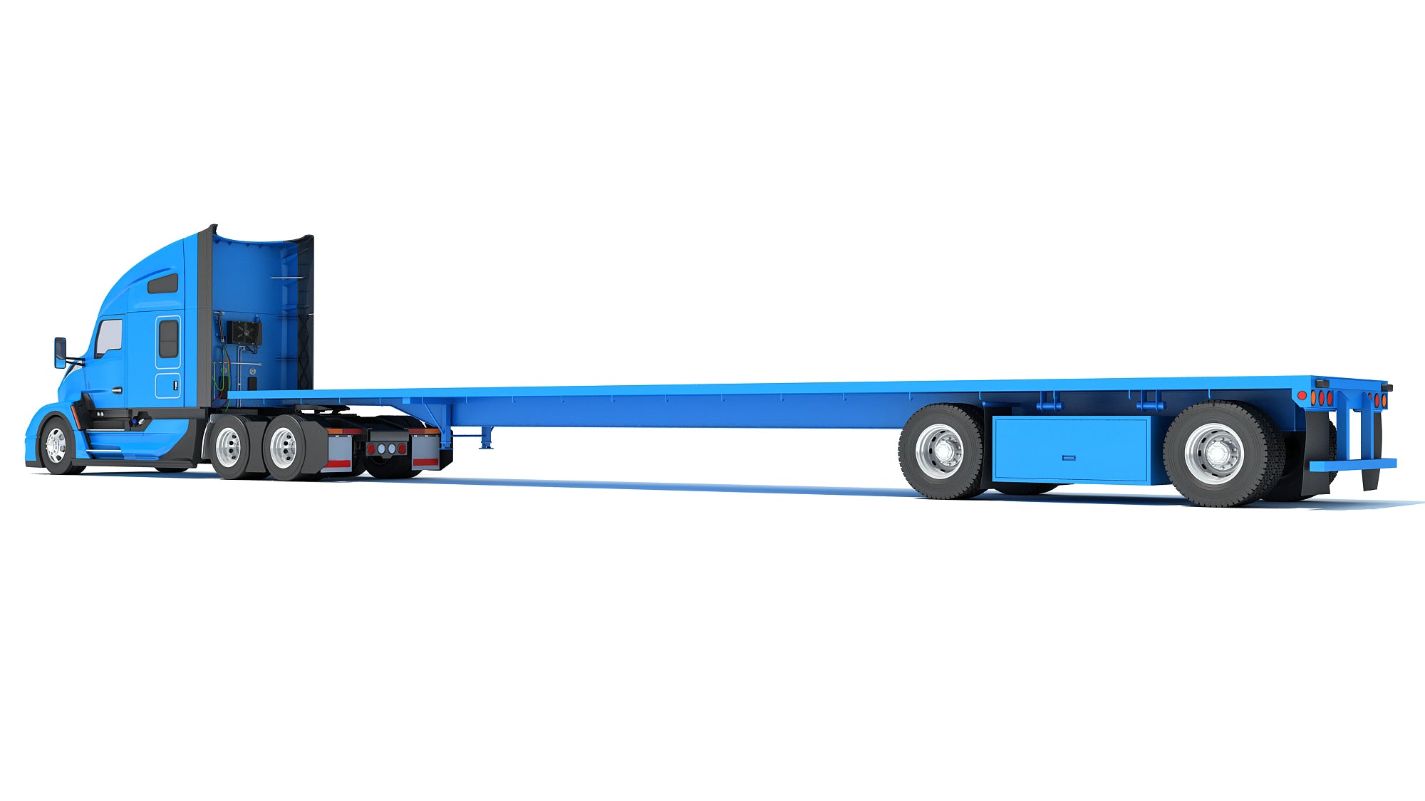 Truck with Flatbed Trailer