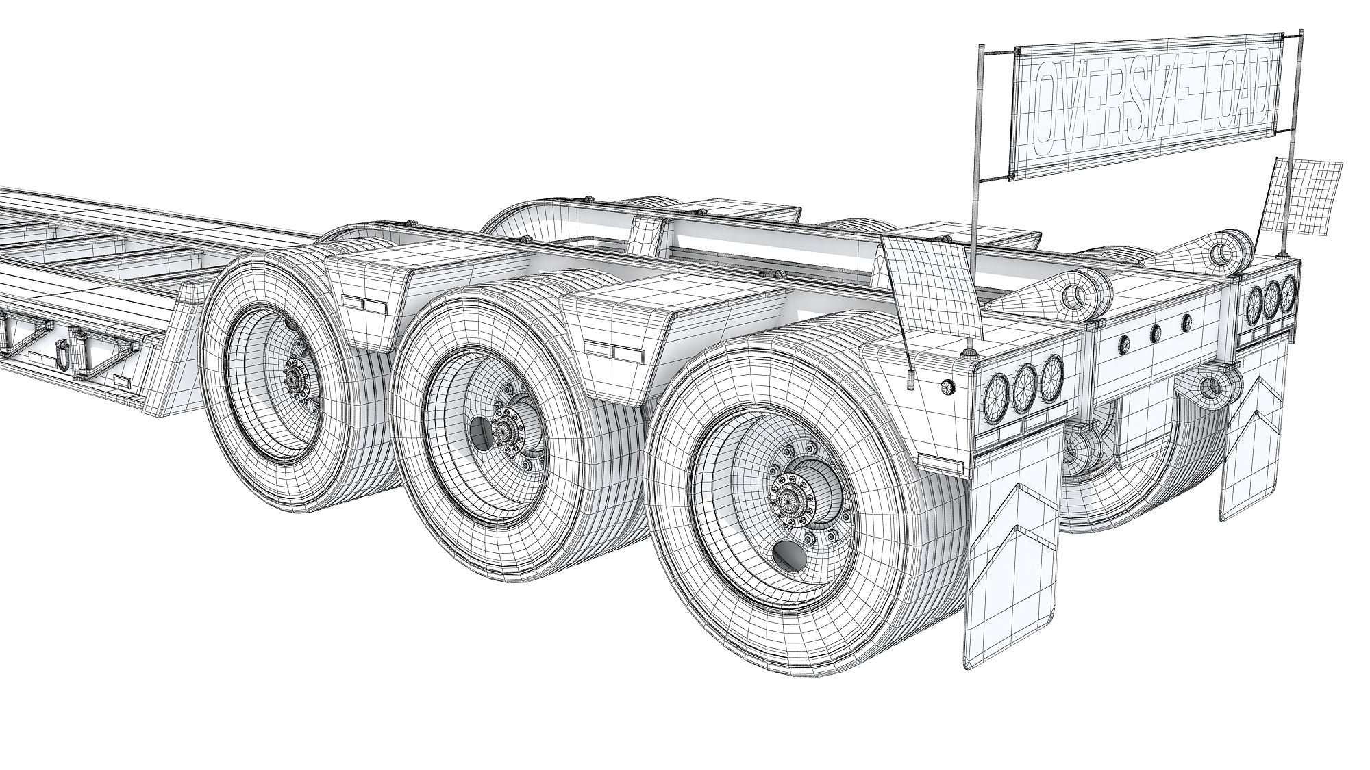 Semi Truck with Lowboy Trailer