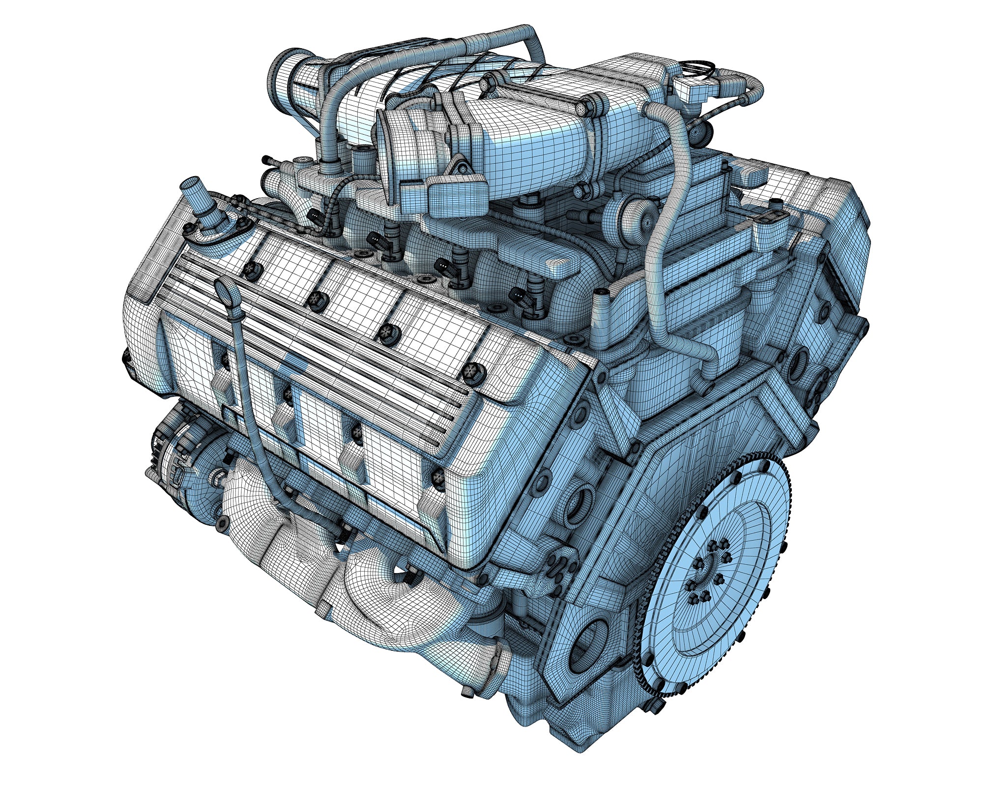 V8 engine 3d model for a wide variety of automotive projects –  TrashedGraphics