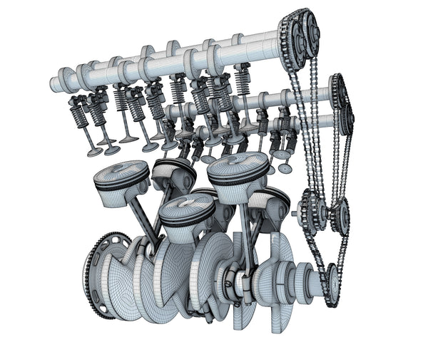 V6 Engine with Interior Parts - 3D Models – 3D Horse