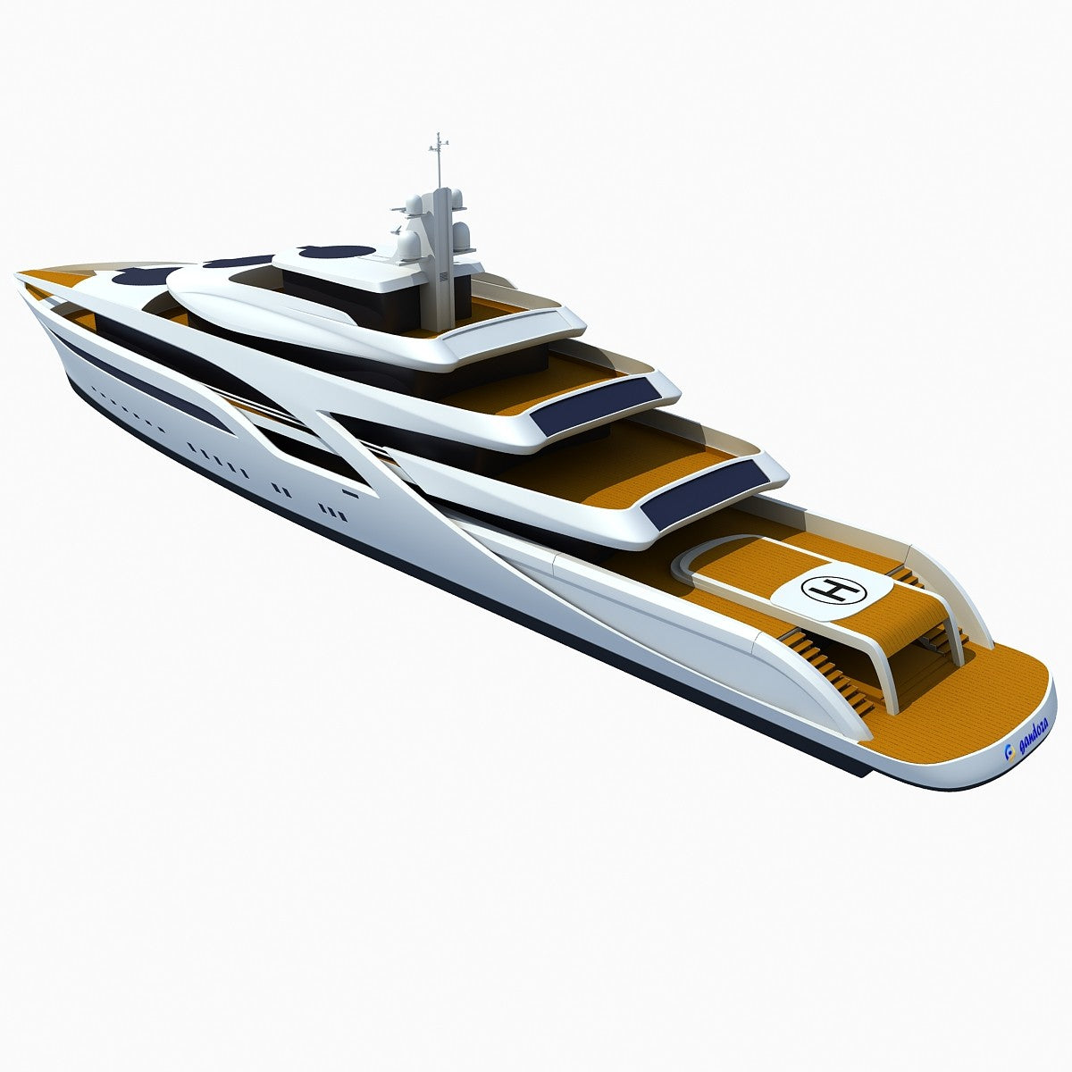 Rich luxury yacht 3D model