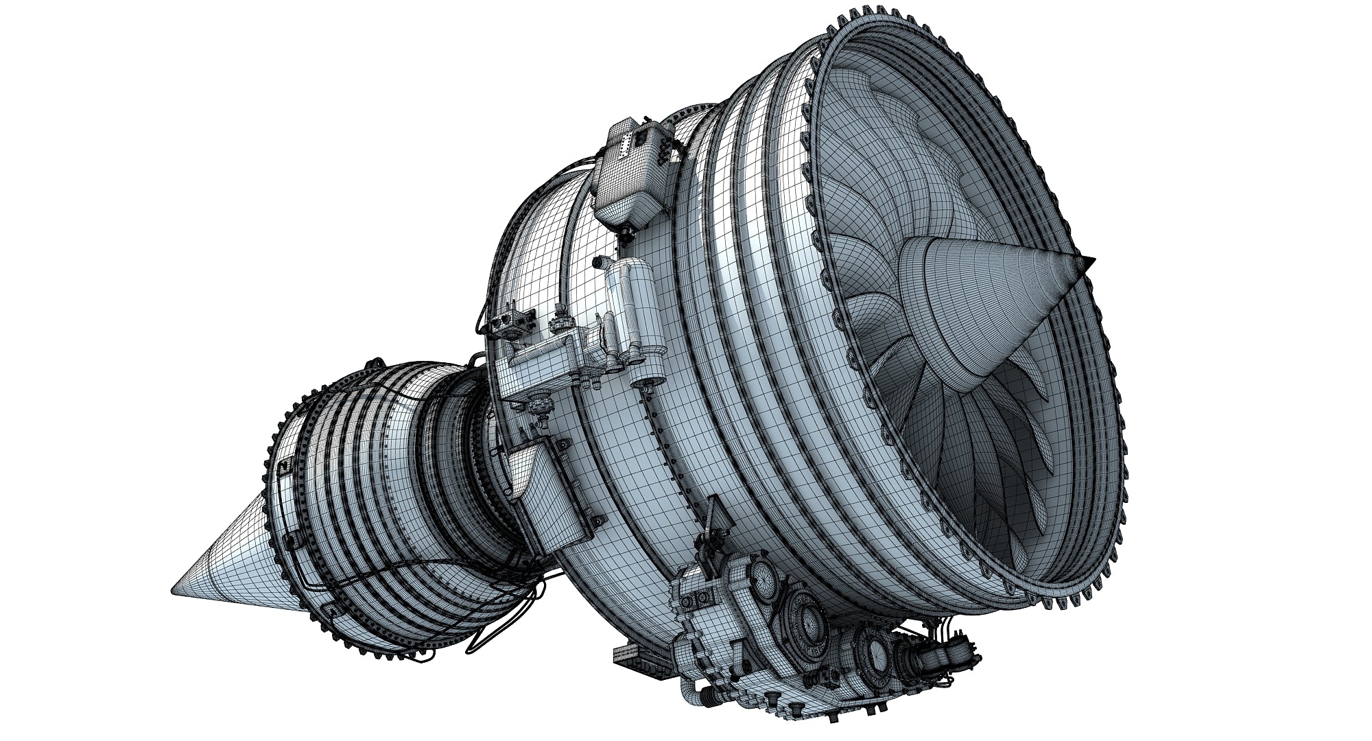 Turbofan Engine 3D Model